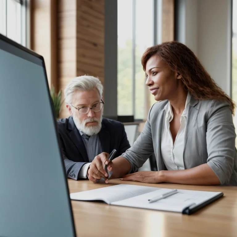 Advisor presenting market insights to executives
